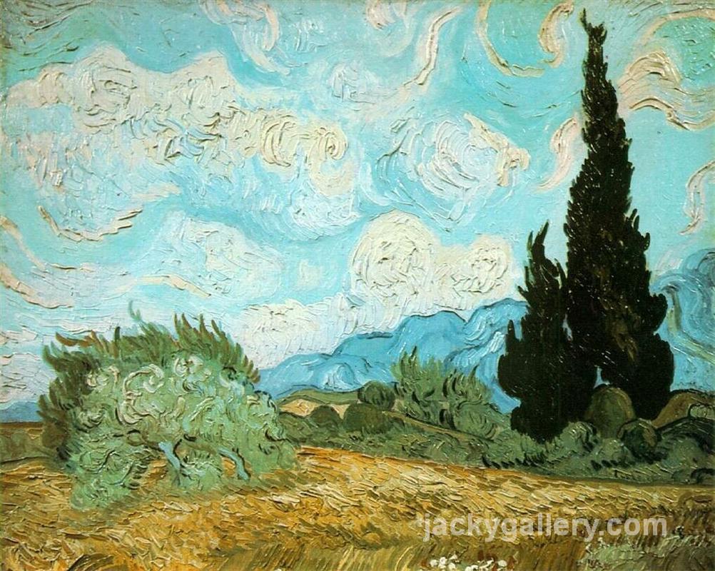 Wheat Field with Cypresses, Van Gogh painting
